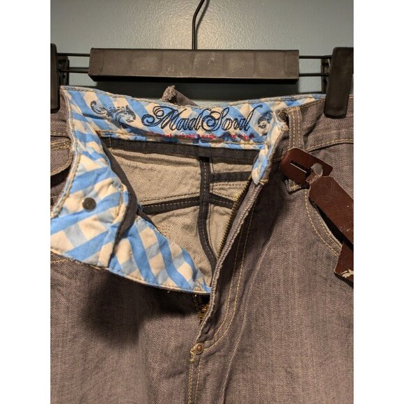 Vintage Y2K Skater Mad Soul Jeans Denim 36x32 Grey - Picture 6 of 16